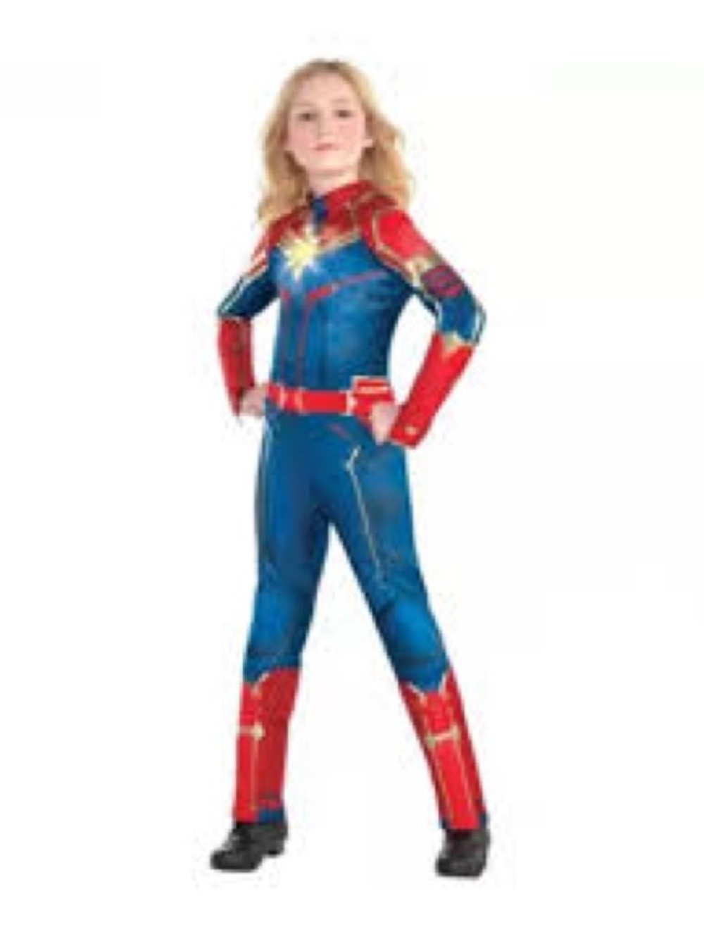 Marvel Captain Marvel Kids Costume - Blue, Red & Gold